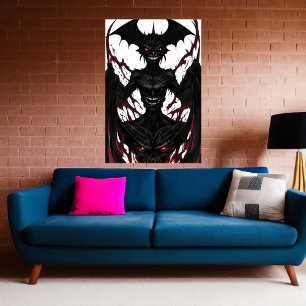 Bizarre raar monsterportret AI Art. Poster
