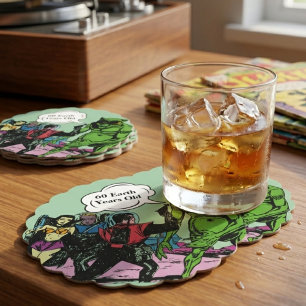 Bizarre ruimte man Futuristische Sci-Fi strip Kartonnen Onderzetters