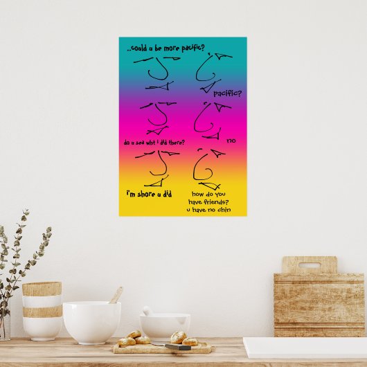 Bizarre Talking Head-gesprek Poster (Keuken)