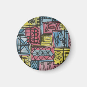 Bizarre-Whimsical Handgeschilderde Abstracte Kunst Magneet