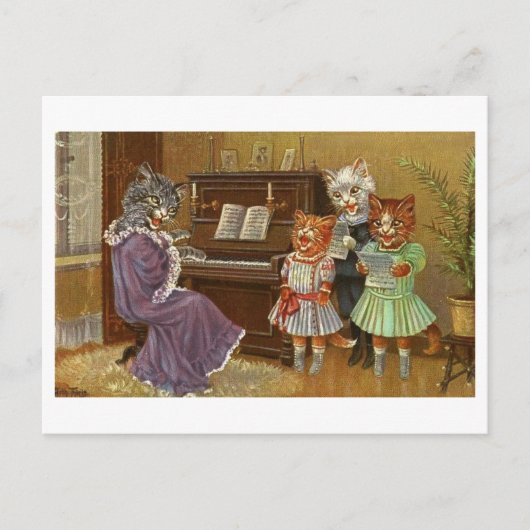Bizarre zingende katten Briefkaart (Voorkant)