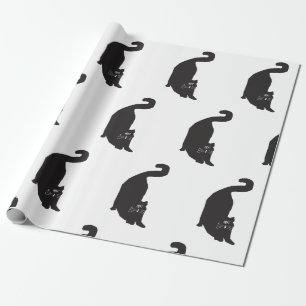 Bizarre zwarte kat cadeaupapier