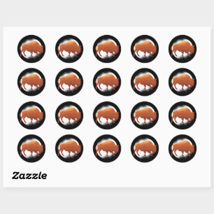 Bizon Amerikaans Nationaal Zoogdier Buffel Ronde Sticker