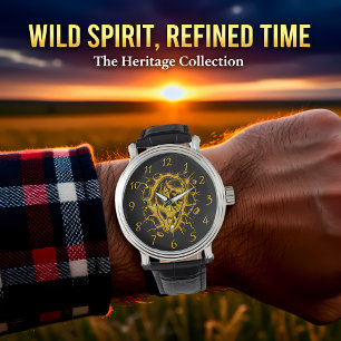 Bizon barst door een muur horloge