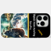Bizon bij de rivier bij zonsopgang Case-Mate iPhone case (Achterkant (horizontaal))