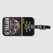 Bizon bij zonsondergang bagagelabel (Voorkant (horizontaal))