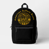 Bizon bij zonsondergang in berglandschap bedrukte rugzak (Voorkant)