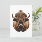 Bizon / Buffalo Feestdagenkaart (Staand voorkant)