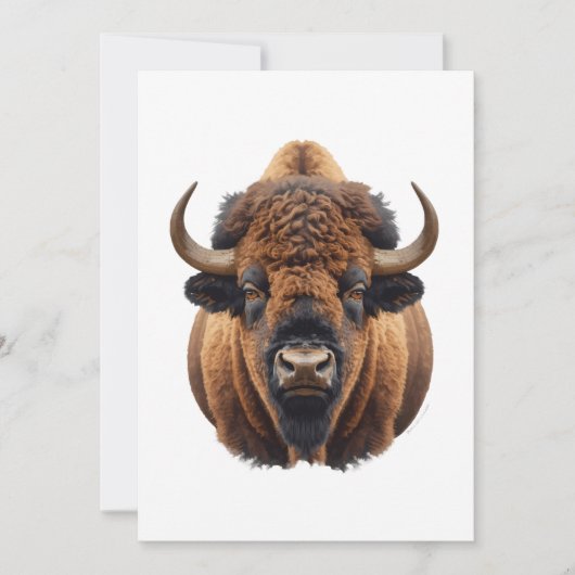 Bizon / Buffel Feestdagenkaart (Voorkant)