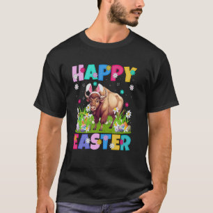 Bizon Happy Pasen Eierenjacht Konijn Oor Bizon Pas T-shirt