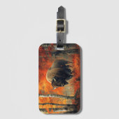 Bizon in de herfstkunst van Bossen Bagagelabel (Voorkant (verticaal))