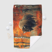 Bizon in de herfstkunst van Bossen Golfhanddoek (Insitu)