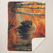 Bizon in de herfstkunst van Bossen Sherpa Deken (Voorkant)