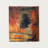 Bizon in de herfstkunst van Bossen Wandkleed (Voorkant)