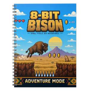 Bizon, Retro 8-Bit Pixelkunst Notitieboek