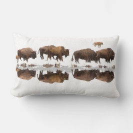 Bizon Roaming in de winter Sneeuw | Kussen