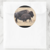 bizon ronde sticker (Tas)
