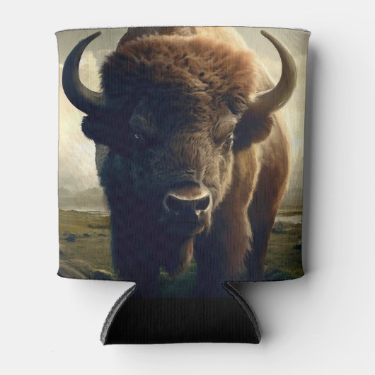 Bizon schilderij blikjeskoeler (Voorkant)