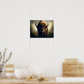 Bizon schilderij poster (Keuken)
