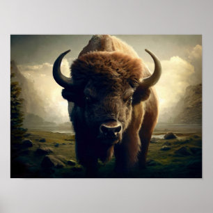 Bizon schilderij poster