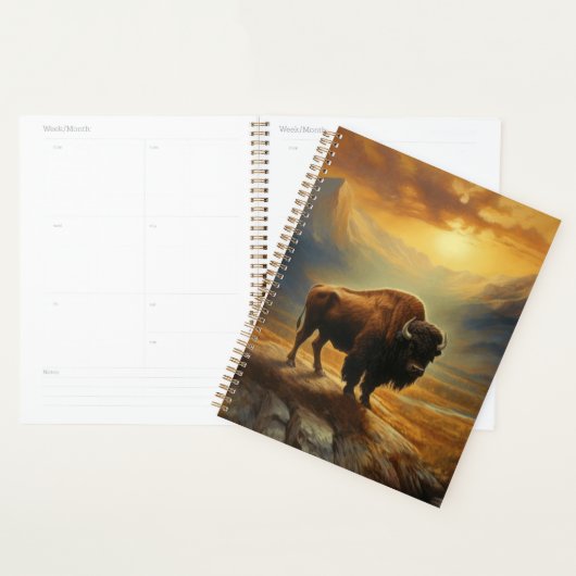 Bizon Silhouet Bij Zonsondergang  Planner (Display)