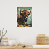 bizonillustratie poster (Keuken)