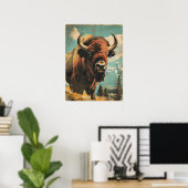 bizonillustratie poster (Thuiskantoor)