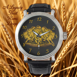 Bizonkudde laadt door het water in Natuur Horloge