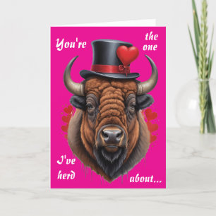 Bizons houden van een wilde humor feestdagen kaart