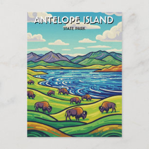 Bizons in Antelope Island State Park Utah Briefkaart