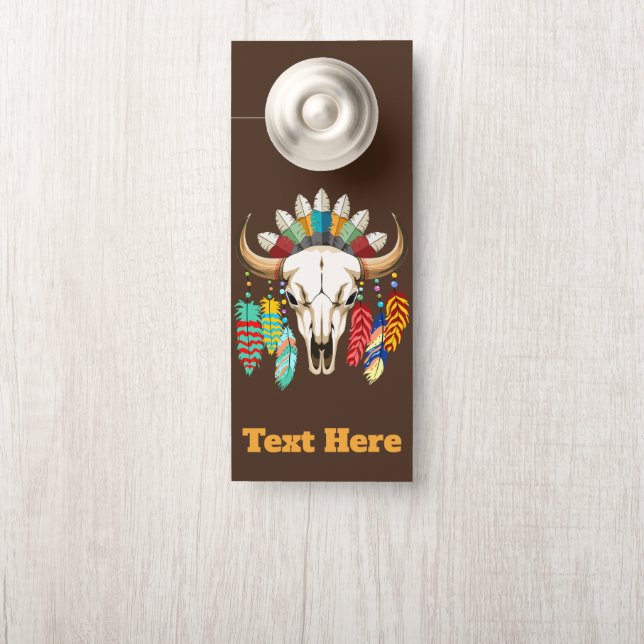 Bizonschedel Native American embleem (Op knop)