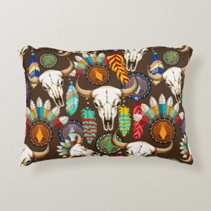 Bizonschedel Native American embleem Accent Kussen
