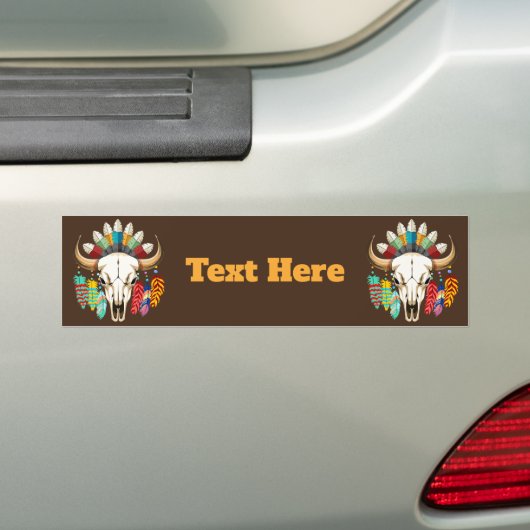 Bizonschedel Native American embleem Bumpersticker (Op auto)