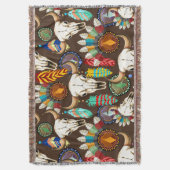 Bizonschedel Native American embleem Deken (Voorkant Verticaal)