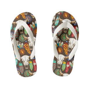 Bizonschedel Native American embleem Kinder Teenslippers