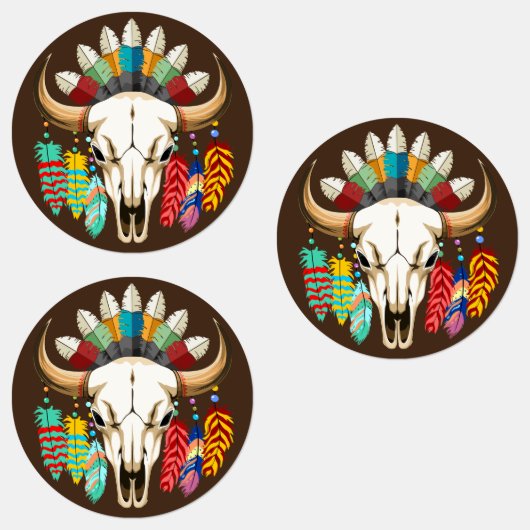 Bizonschedel Native American embleem Labels (Groep)