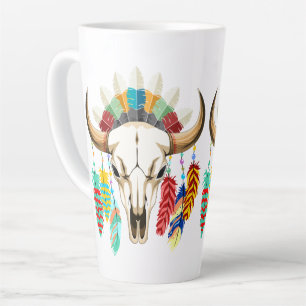 Bizonschedel Native American embleem Latte Mok