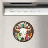 Bizonschedel Native American embleem Magneet (Insitu (Vaatwasser))