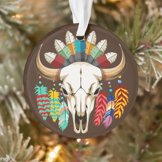Bizonschedel Native American embleem Ornament (Boom)