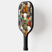 Bizonschedel Native American embleem Pickleball Paddle (Links)