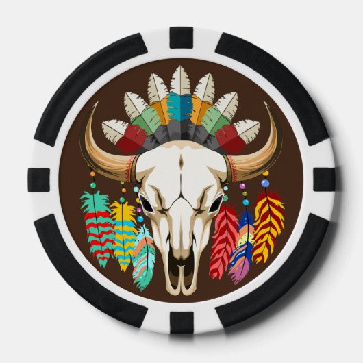Bizonschedel Native American embleem Poker Chips (Voorkant)