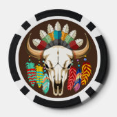 Bizonschedel Native American embleem Poker Chips (Achterkant)