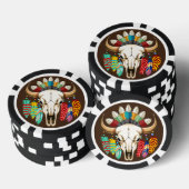 Bizonschedel Native American embleem Poker Chips (Opstapeling)