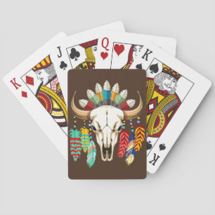 Bizonschedel Native American embleem Pokerkaarten
