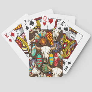 Bizonschedel Native American embleem Pokerkaarten