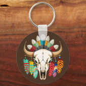 Bizonschedel Native American embleem Sleutelhanger (Voorkant)