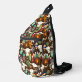 Bizonschedel Native American embleem Sling Bag (Rechterhoek)