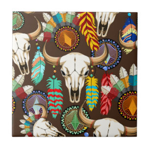 Bizonschedel Native American embleem Tegeltje