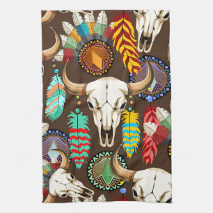 Bizonschedel Native American embleem Theedoek