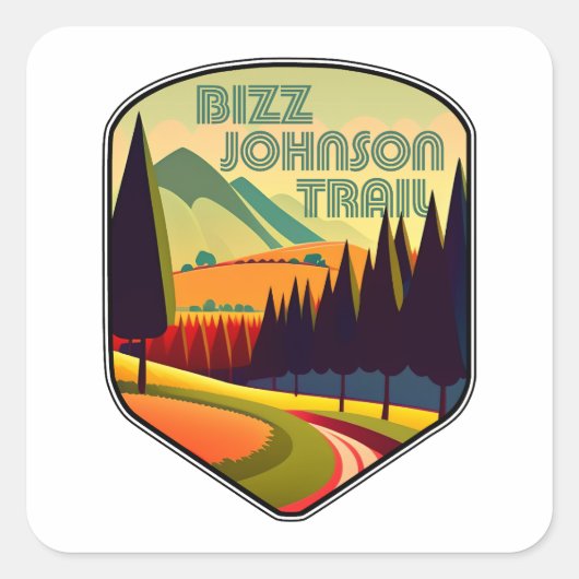 Bizz Johnson Trail Kleuren Vierkante Sticker (Voorkant)